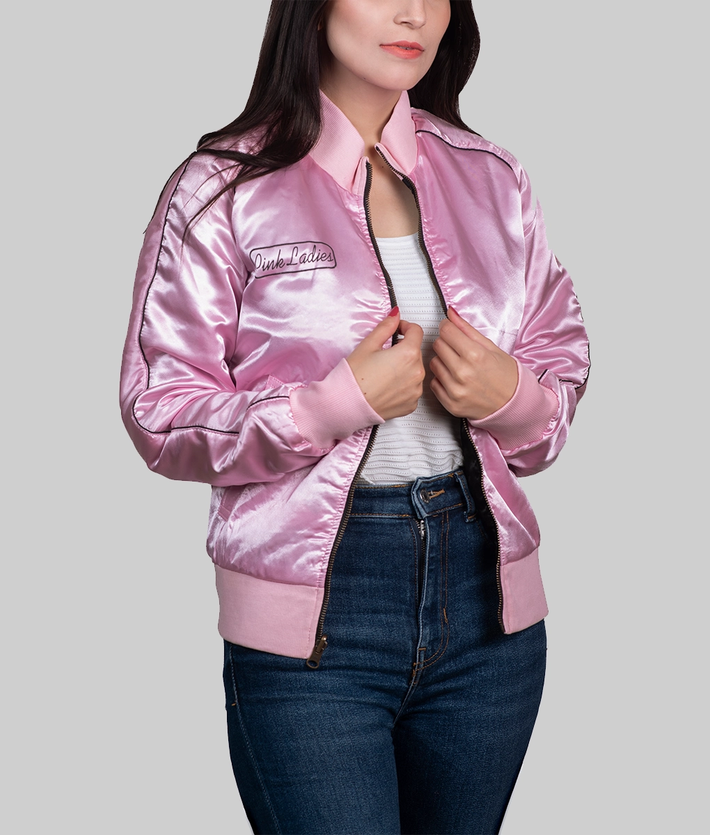 Sandy’s Pink Ladies Jacket (1) Sandy’s Pink Ladies Jacket - Front View