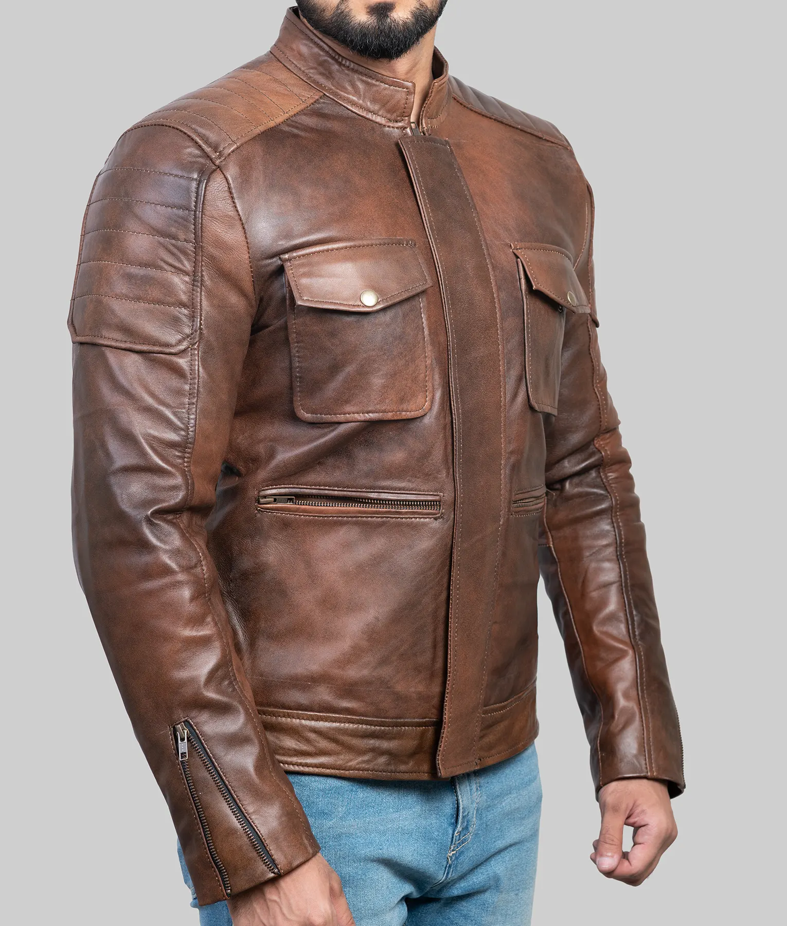 Achetez Veste En Cuir Boss Level Brown Pour Homme Chez Ubuy Belgium
