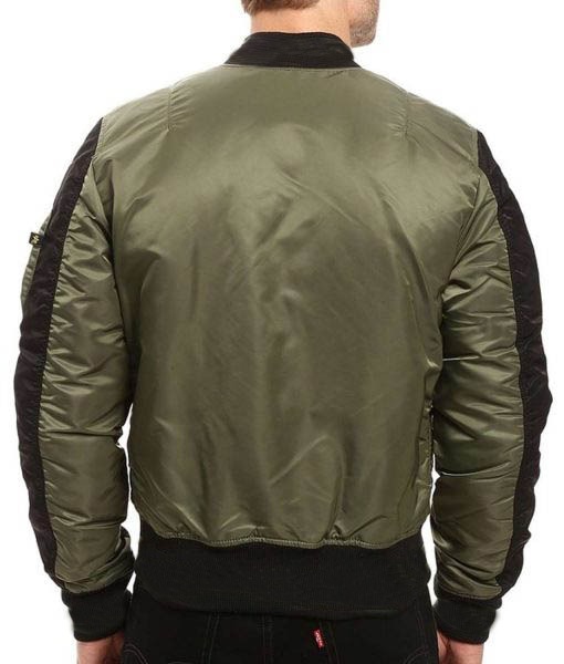 Men's MA‐1 Varsity Flight Black and Green Bomber Jacket Bossjackets