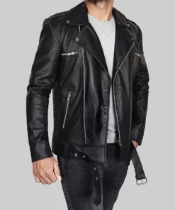 Yagami Takayuki Biker Black Leather Jacket | Takayuki Jacket