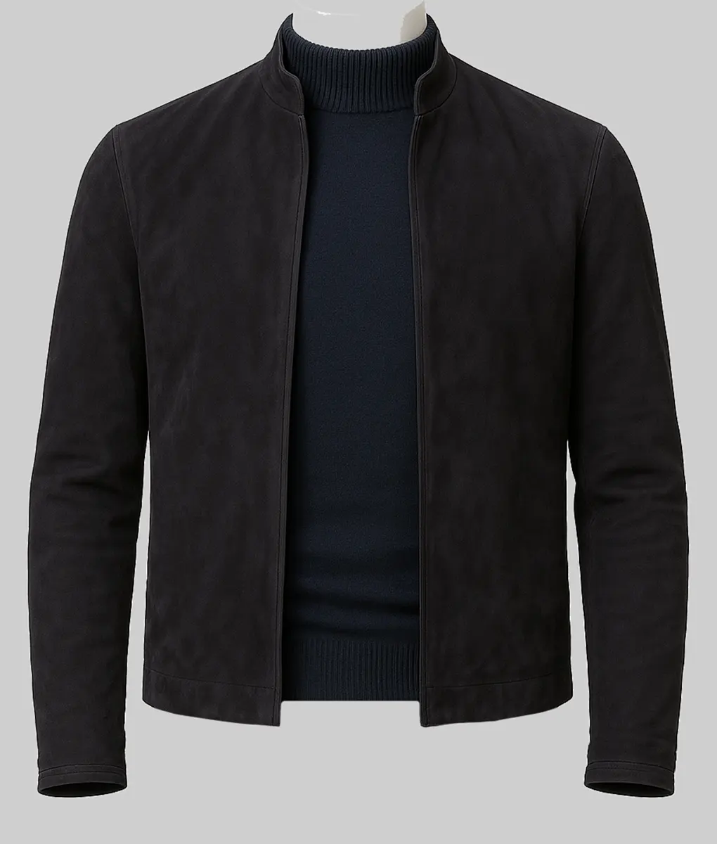 Jace Mens Black Suede leather Jacket