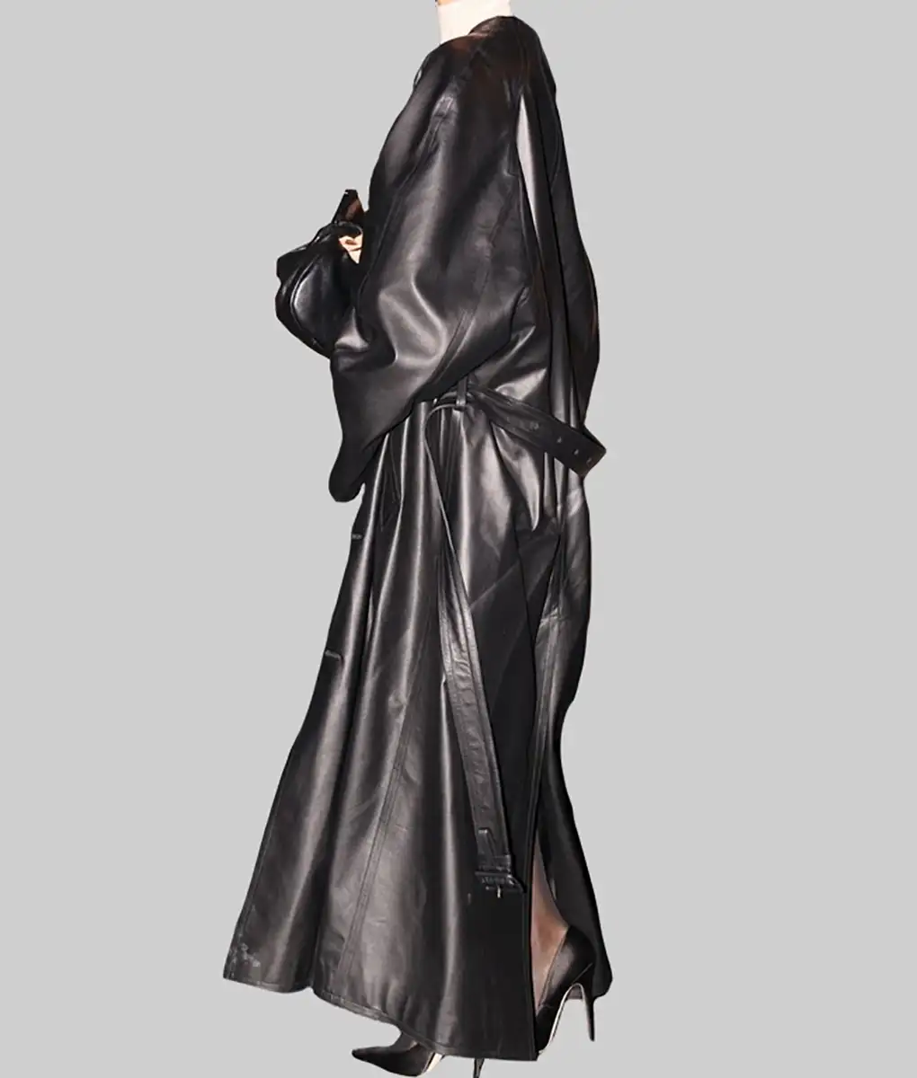 Hailey Bieber Trench Leather Coat | Boss Jackets