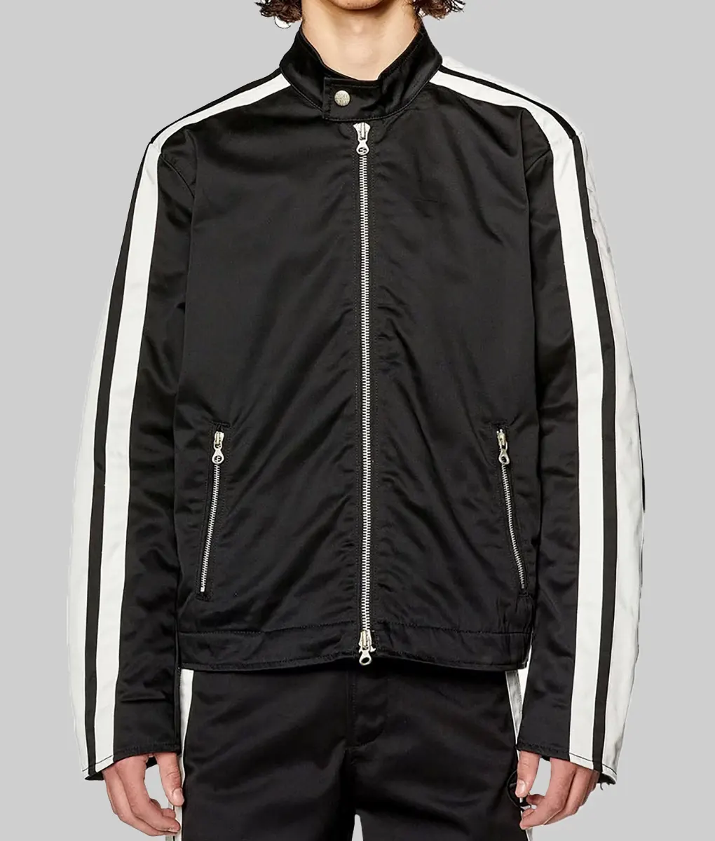 3D Song Jungkook Diesel Black Leather Jacket | Boss Jacket