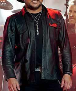 Jason Aldean CMT Awards Black Leather Jacket