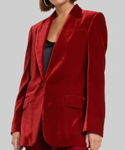 The Gentlemen Susie Glass (Kaya Scodelario) Red Velvet Blazer