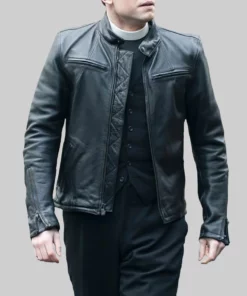 Grantchester Tom Brittney (Will Davenport) Black Leather Jacket