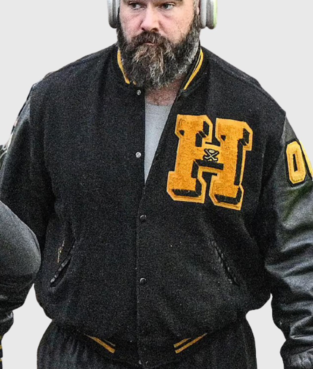 Jason Kelce Cleveland Heights Black Varsity Jacket | Boss Jackets