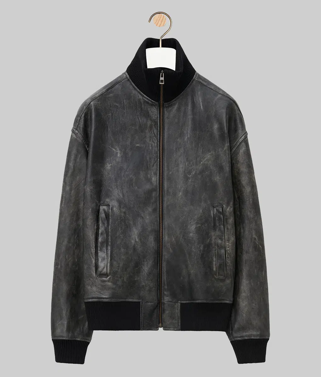 Daniel Craig Black Leather Bomber Jacket | Boss Jackets