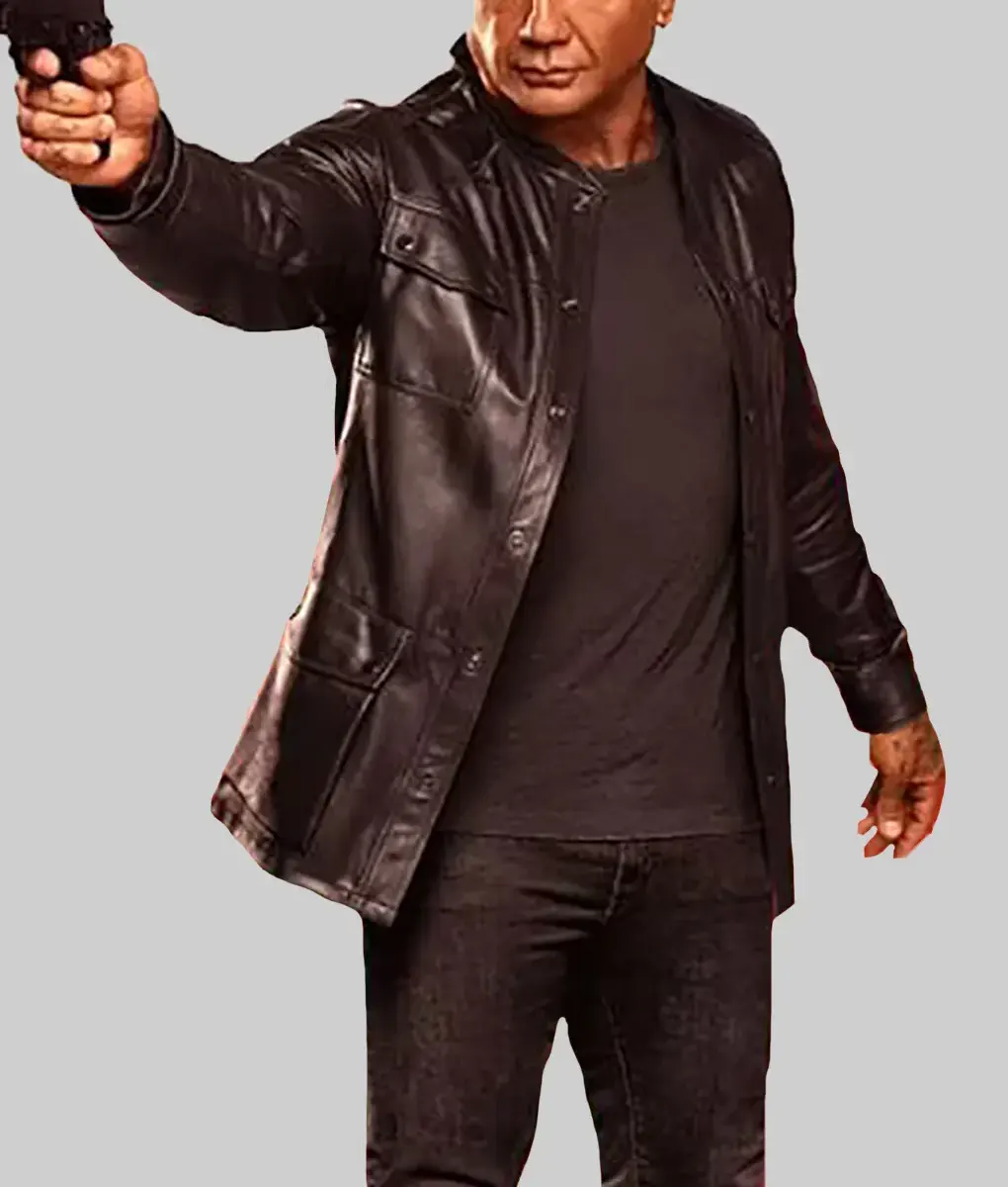 Dave Bautista The Killer's Game (Joe Flood) Black Leather Jacket