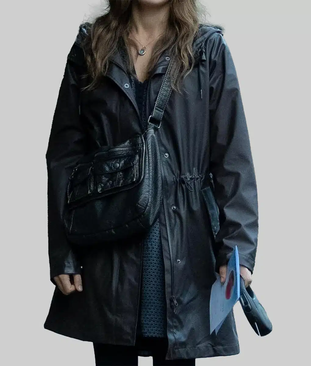 Sweetpea Ella Purnell Black Hooded Coat | Boss Jackets