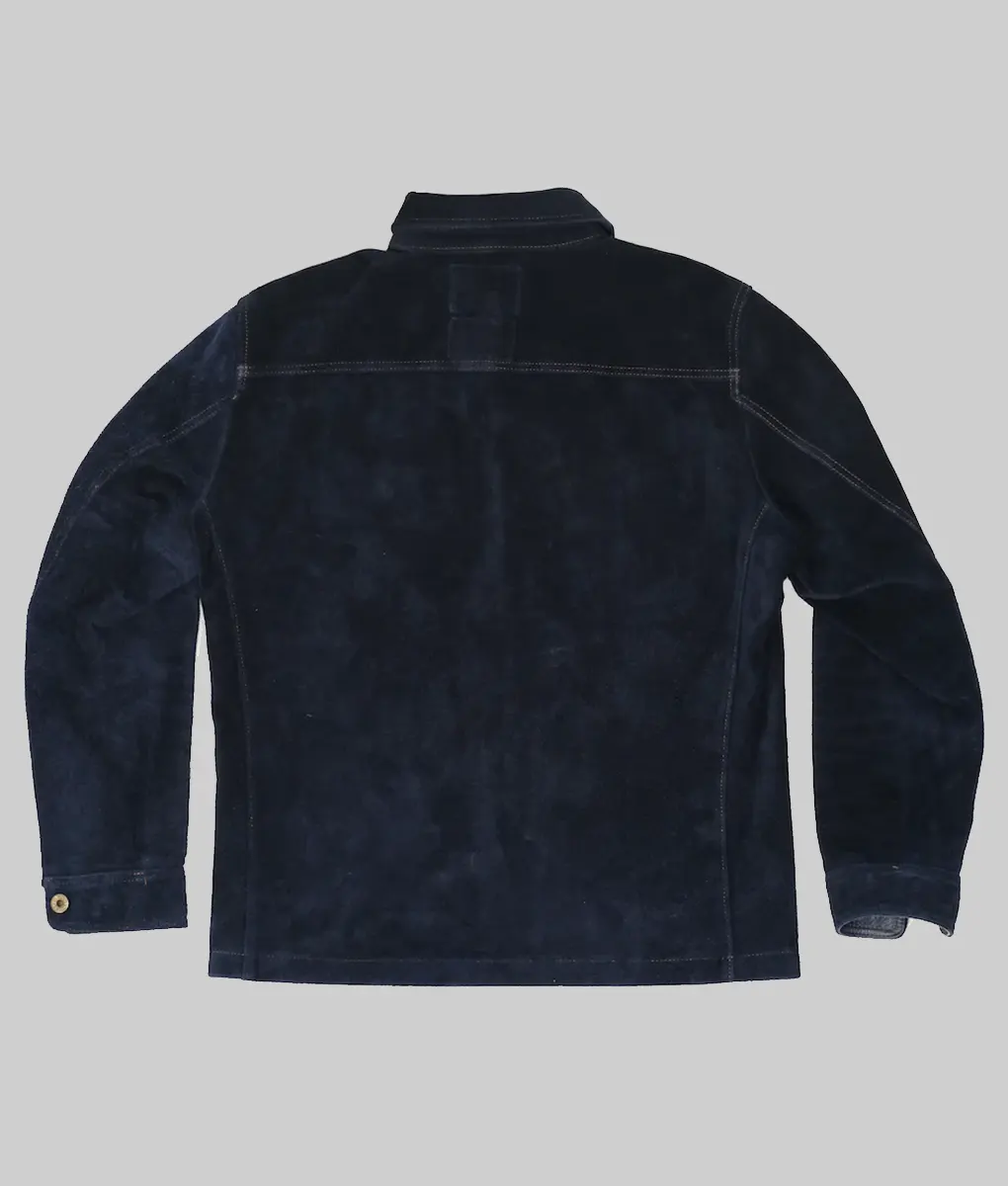 Tracker Justin Hartley Blue Suede Jacket | Boss Jackets