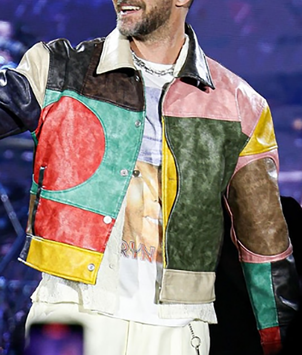 Justin Timberlake Color-Blocked Patchwork Leather Jacket | Boss