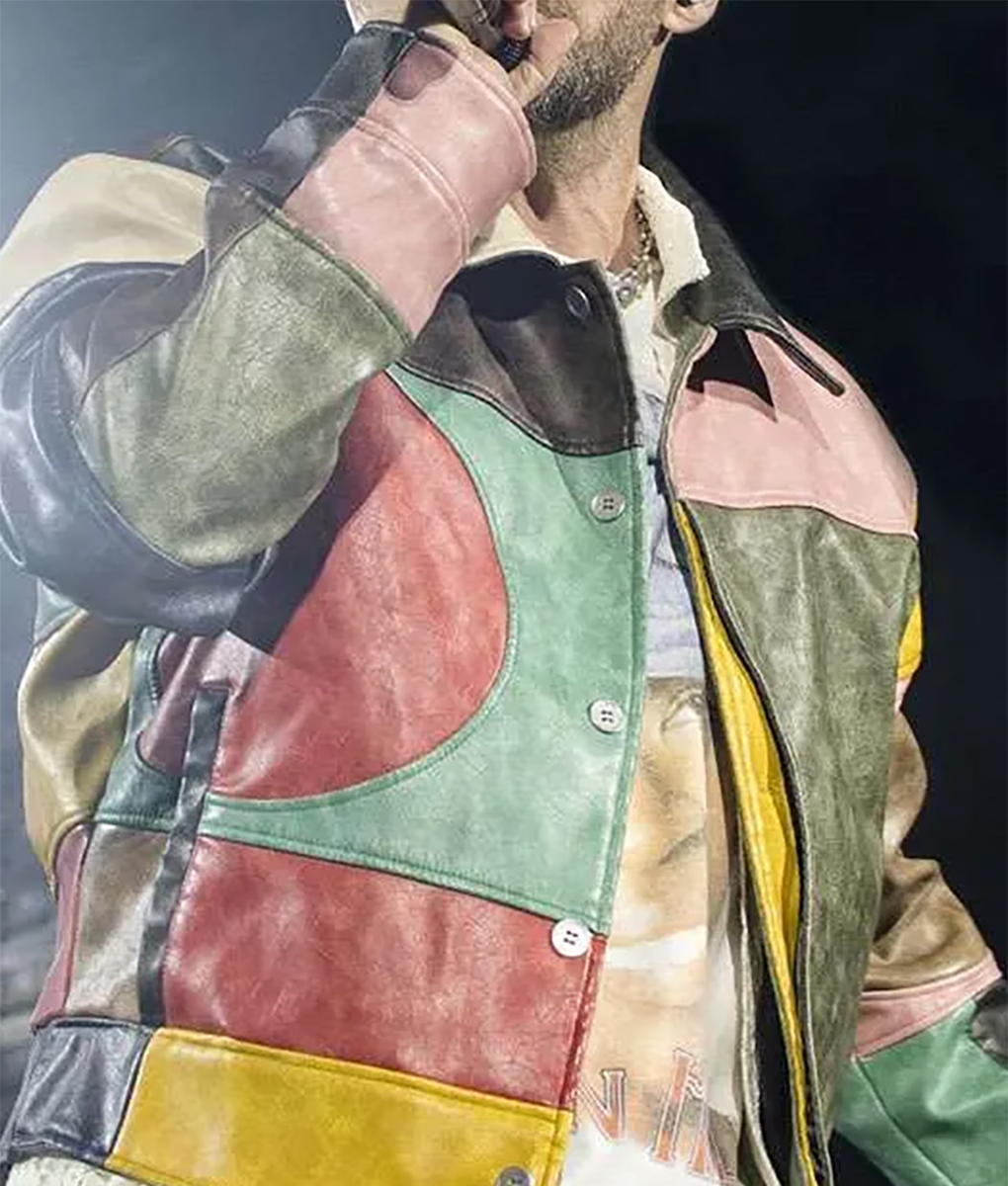Justin Timberlake Color-Blocked Patchwork Leather Jacket | Boss
