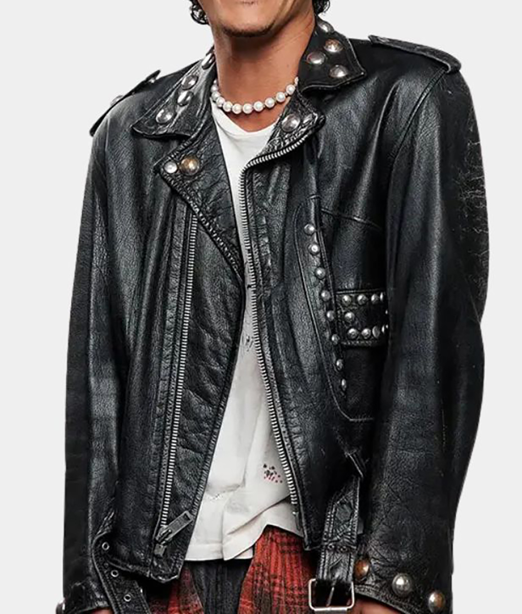 Song Apt Bruno Mars Black Biker Leather Jacket - 1 Bruno Mars Apt Black Leather Jacket - Bruno Mars Apt Black Biker Jacket-3