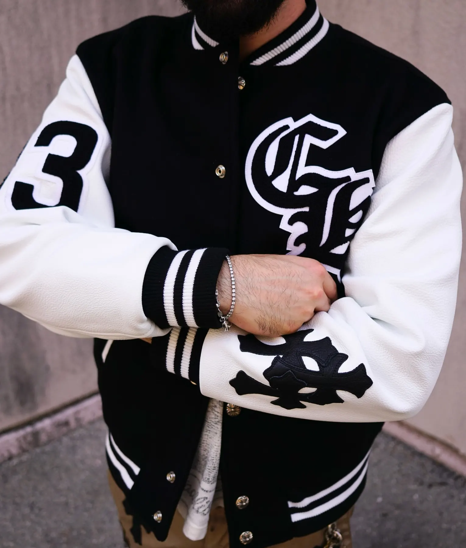 Chrome Hearts Timmy Black Varsity Jacket | Boss Jackets