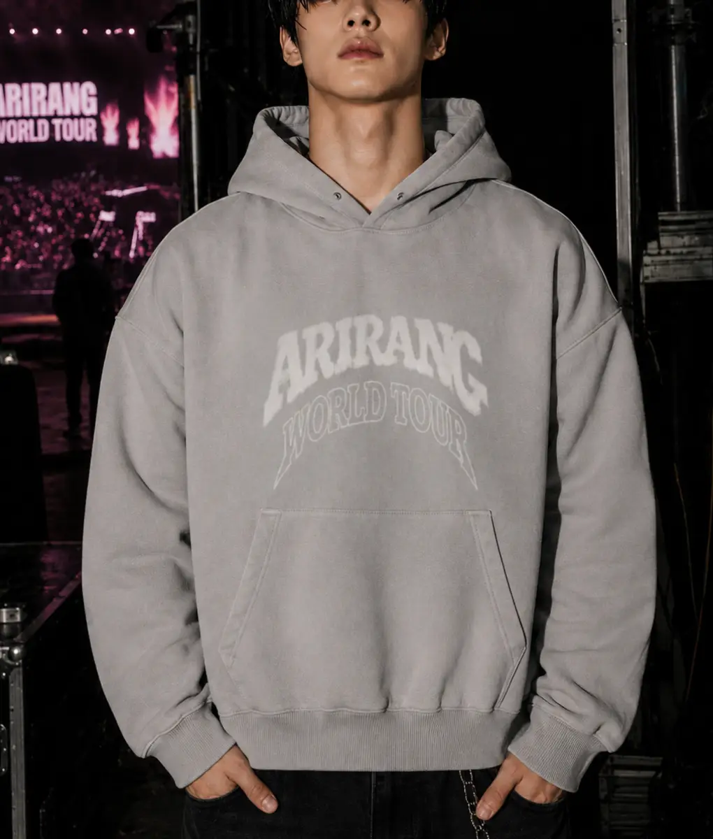 BTS Arirang World Tour Grey Hoodie | Boss Jackets